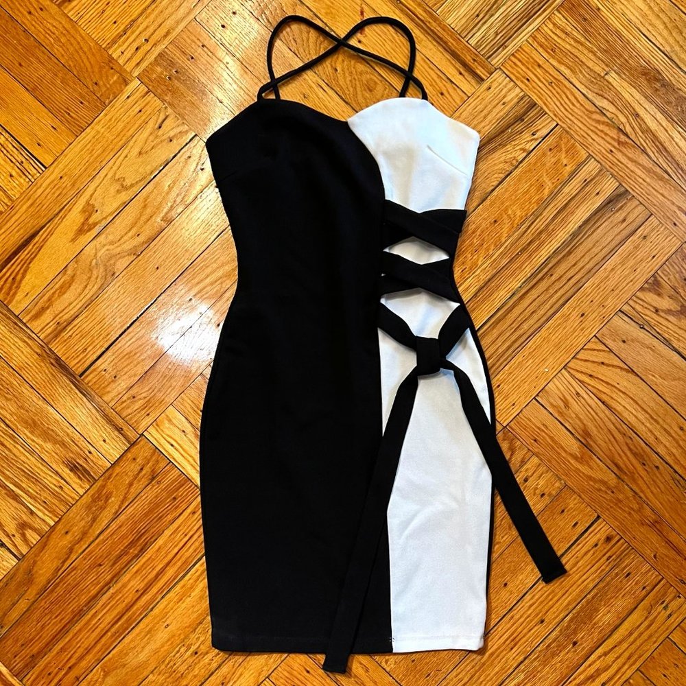 Black/White Tie Dress